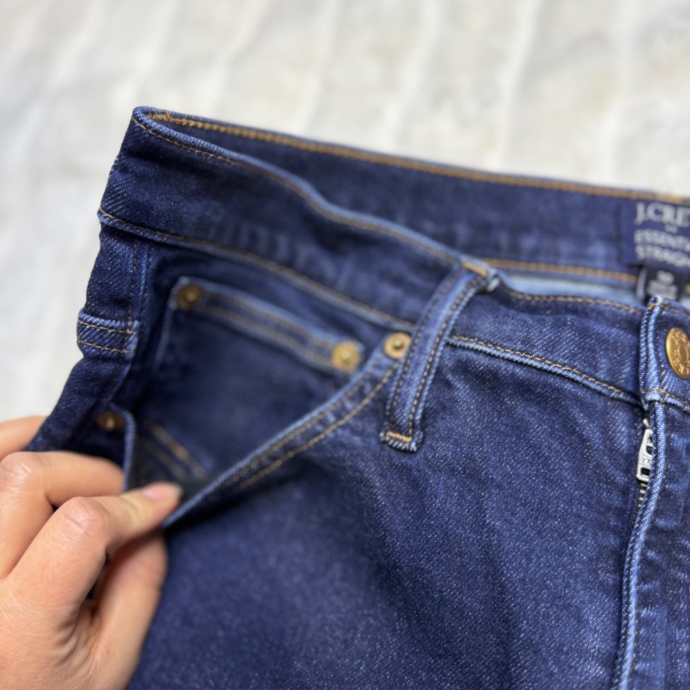 J.Crew Essential Straight Jeans Womens 30 Dark Wash Indigo High Rise‎ Stretch - Picture 4 of 10